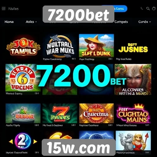 Variedade de jogos disponíveis na plataforma 7200bet